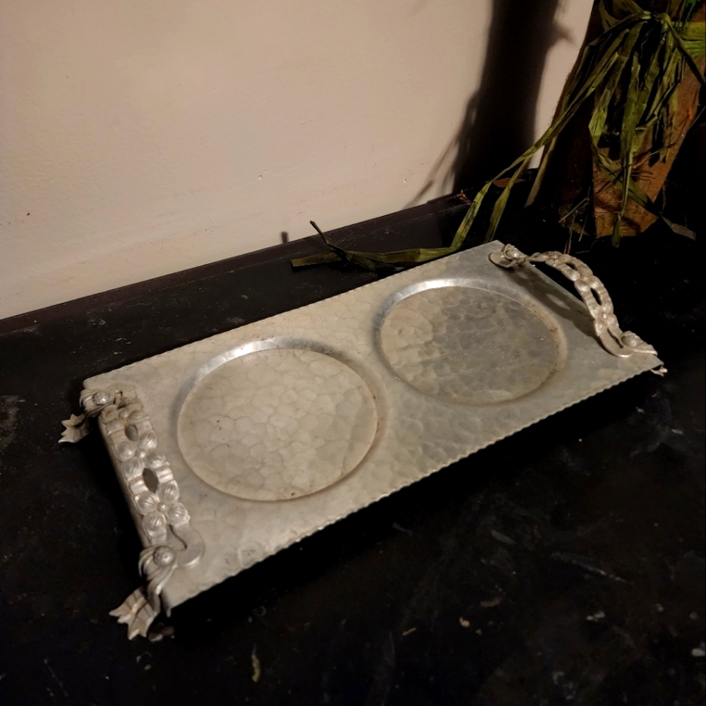 Hand wrought Rodney Kent Aluminum Planter Tray